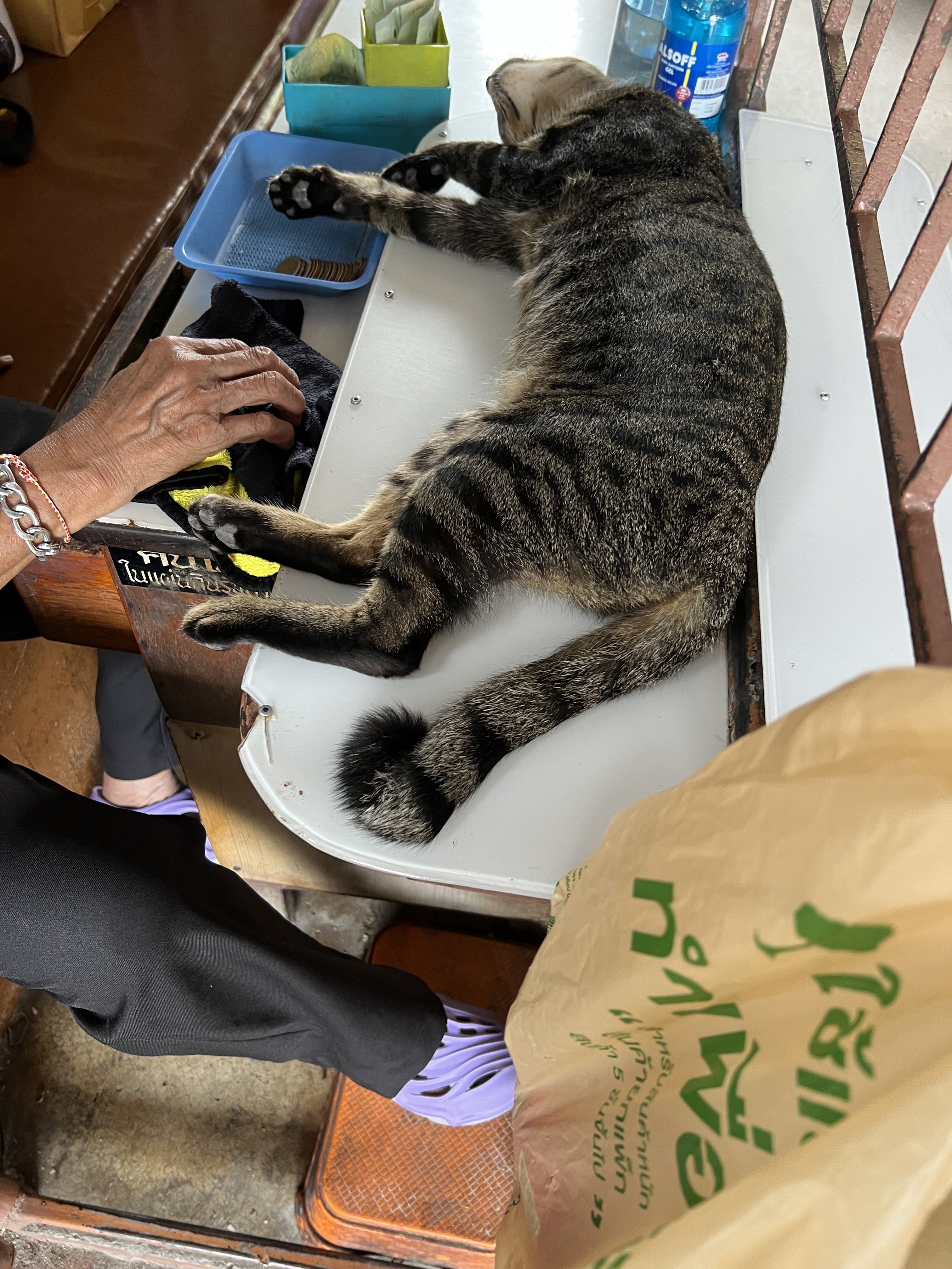 Paying the ferry ticket Bangkok style…