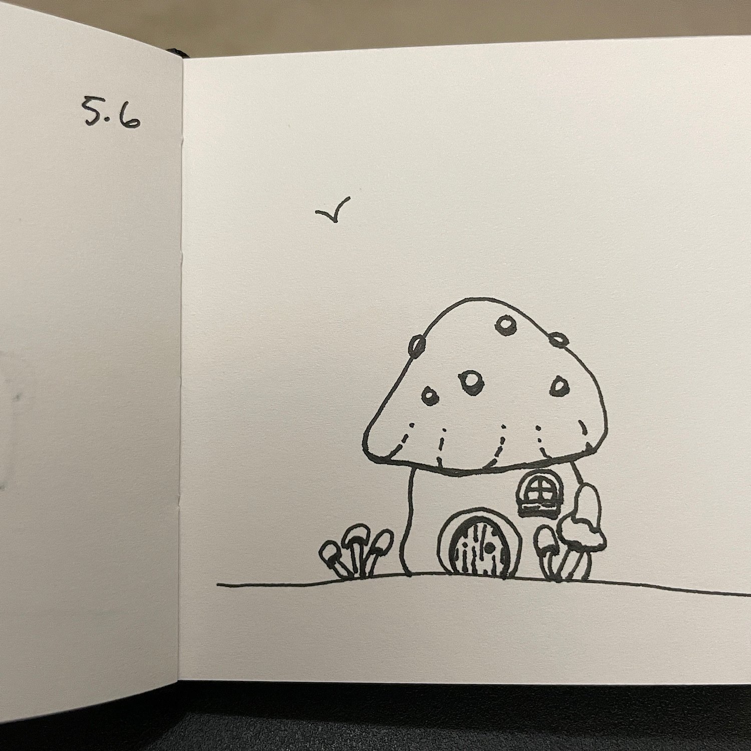 Anothe little doodle mushroom house attempt.…