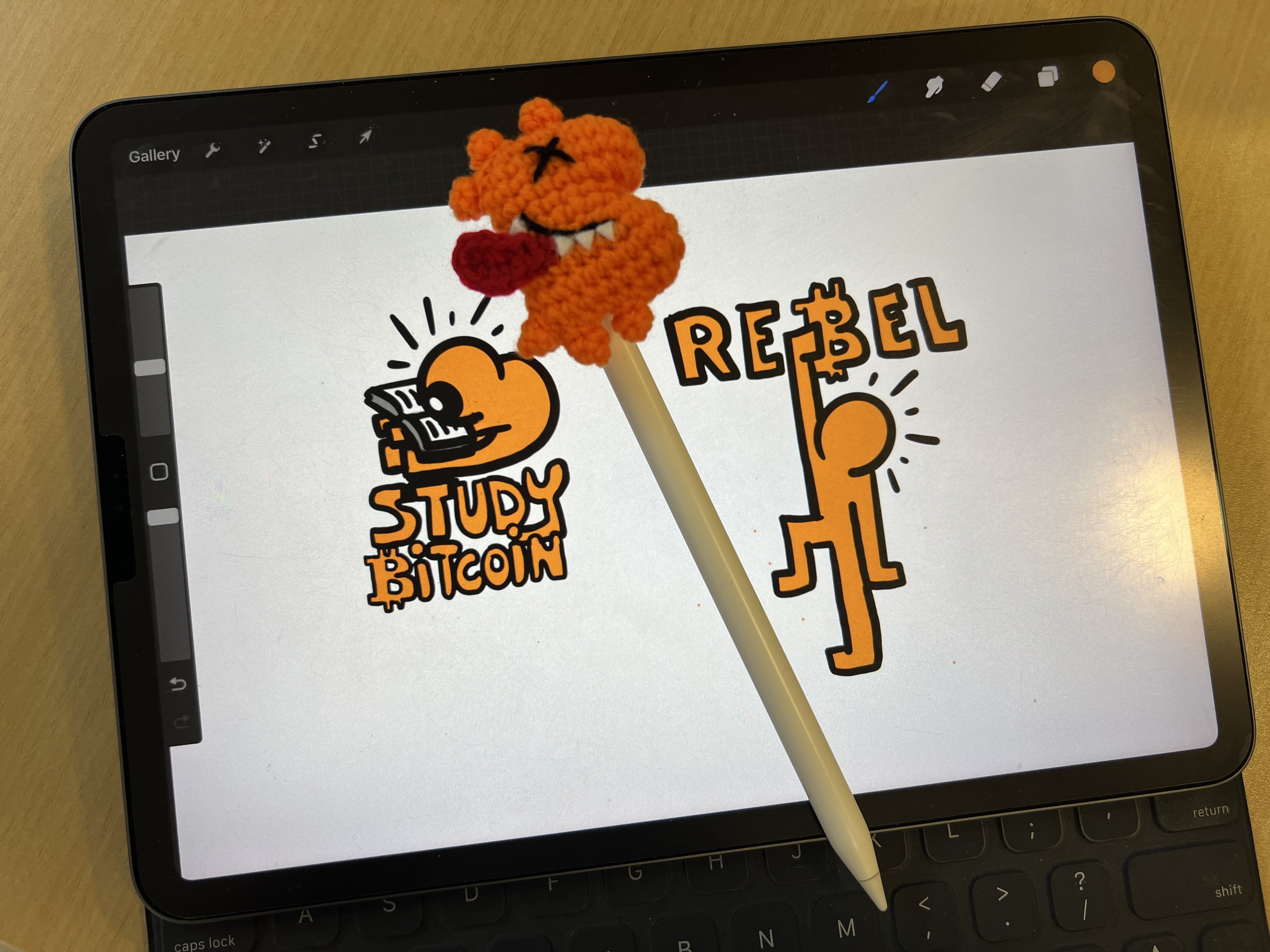 Working on new #bitcoin stickers ✍️🧡