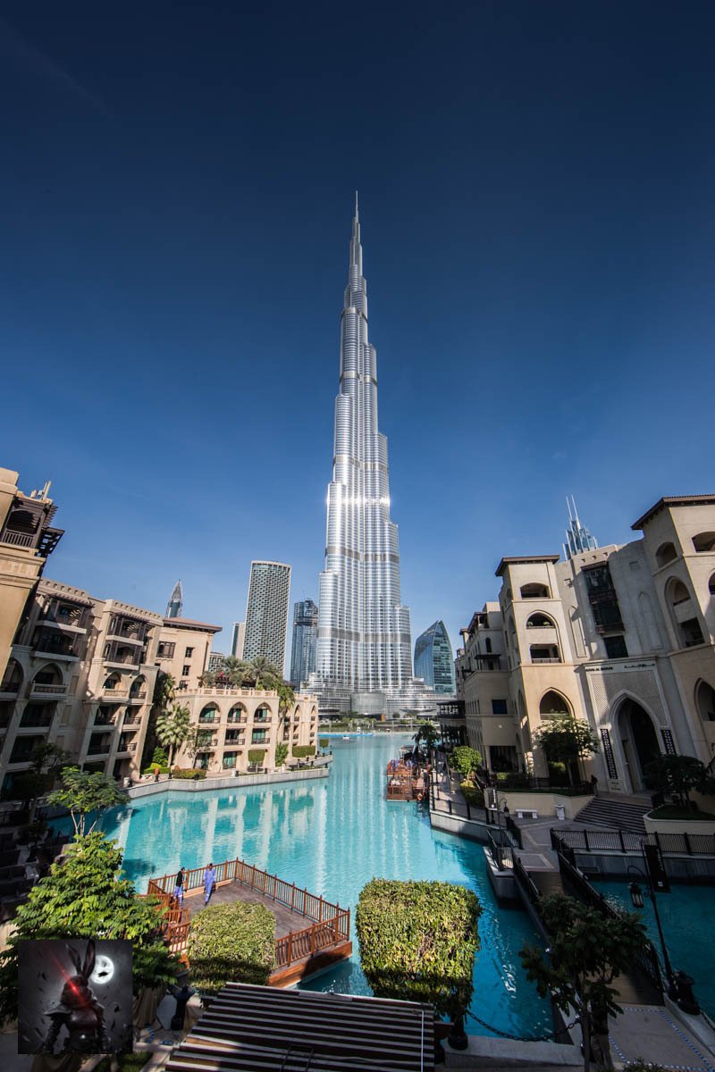 Burj Khalifs behind Old Town, Dubai…