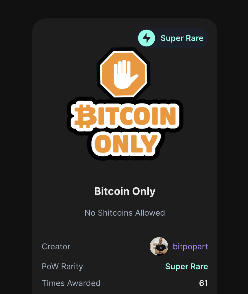 61 have now this #Bitcoin badge…