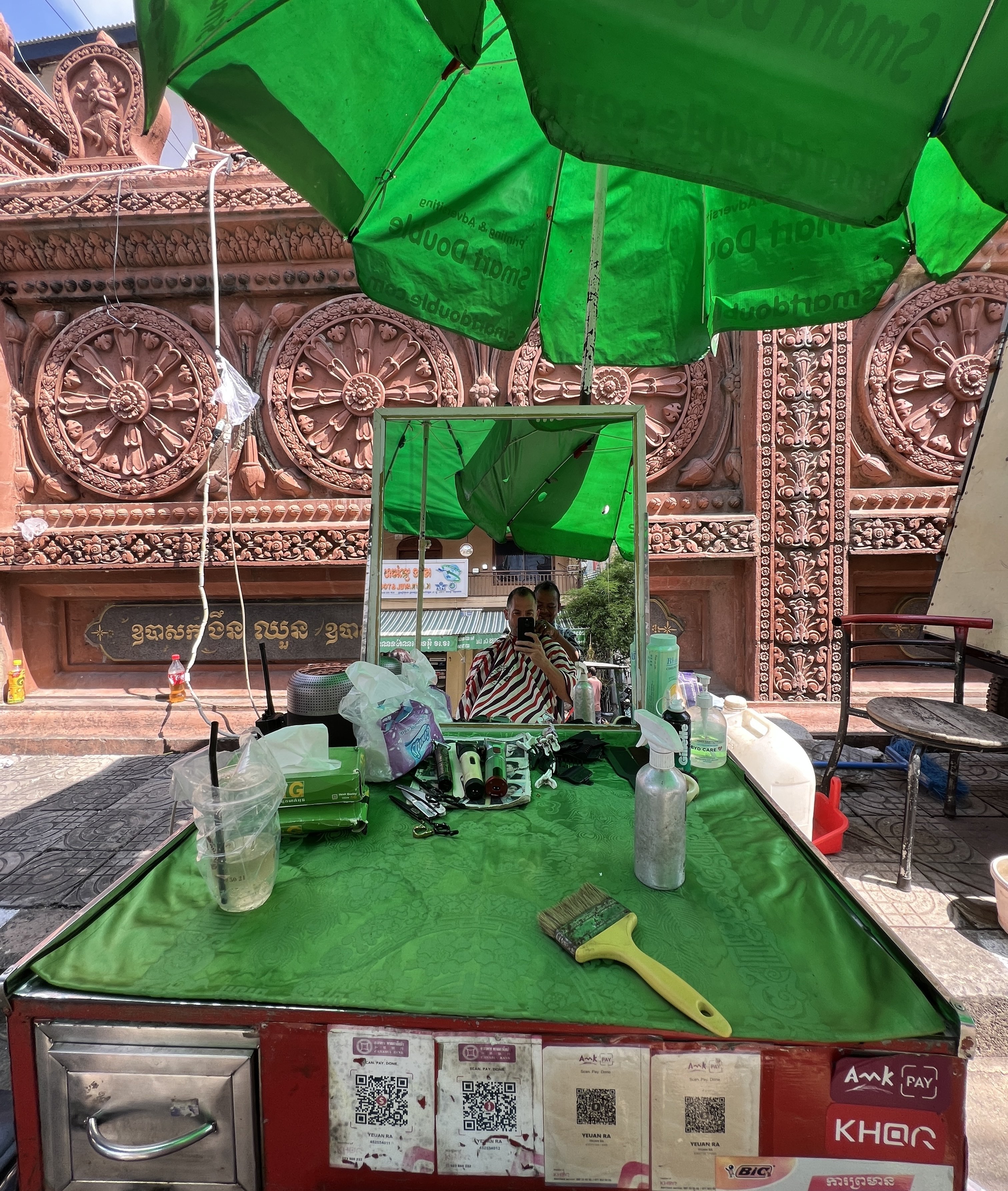 Local hairdresser in Phnom Penh, Cambodia…