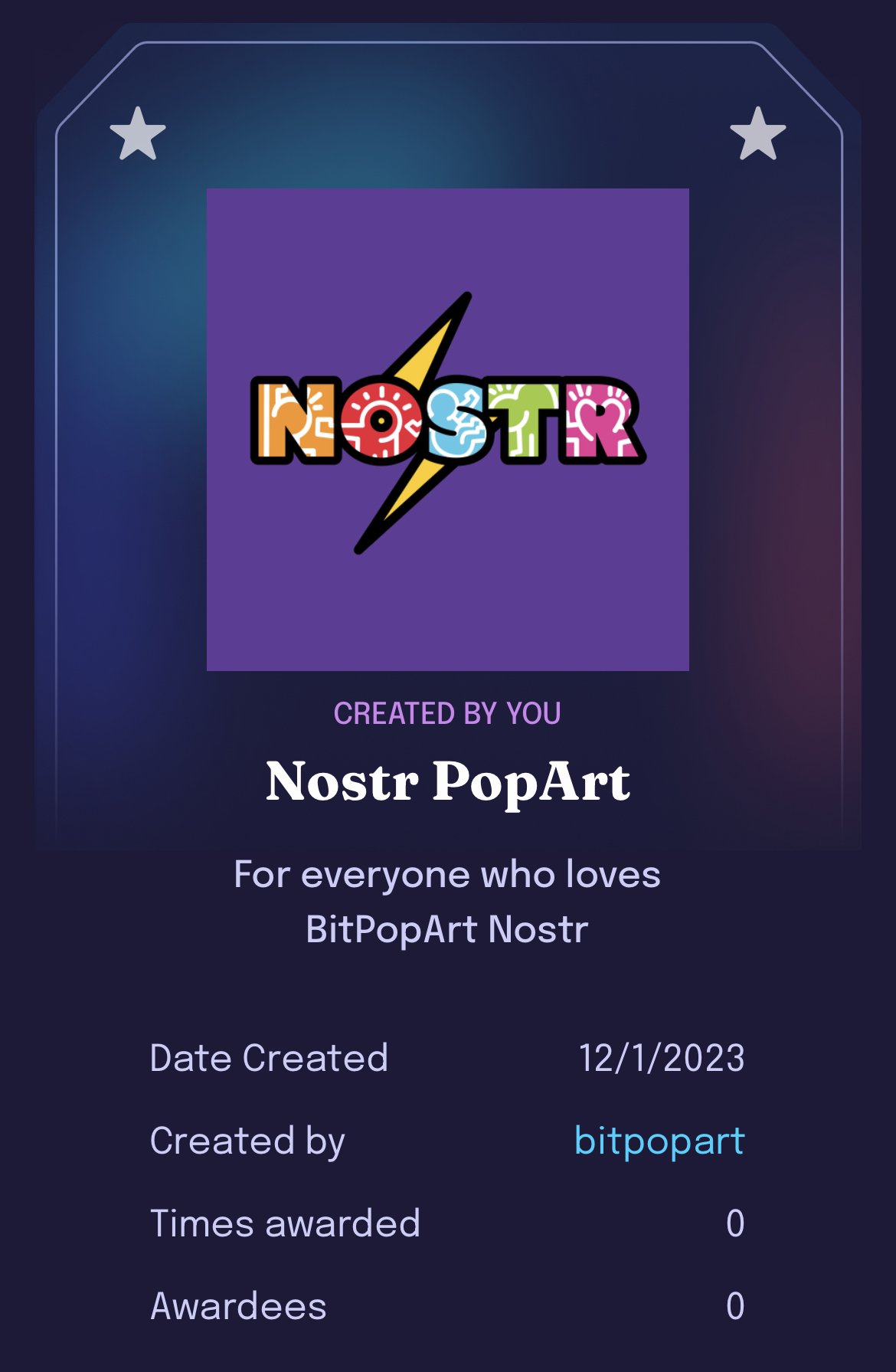 A new #nostr badge is here.…