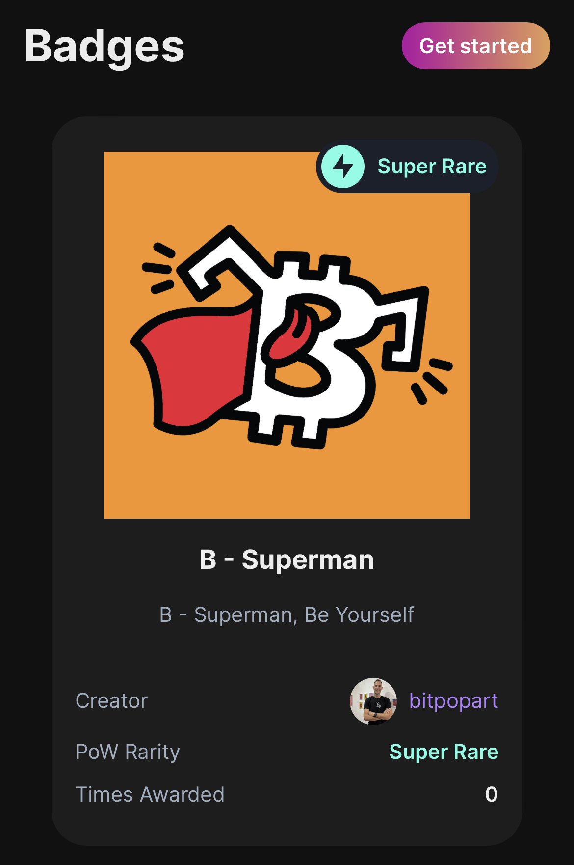 The B - Superman #badge is here!…