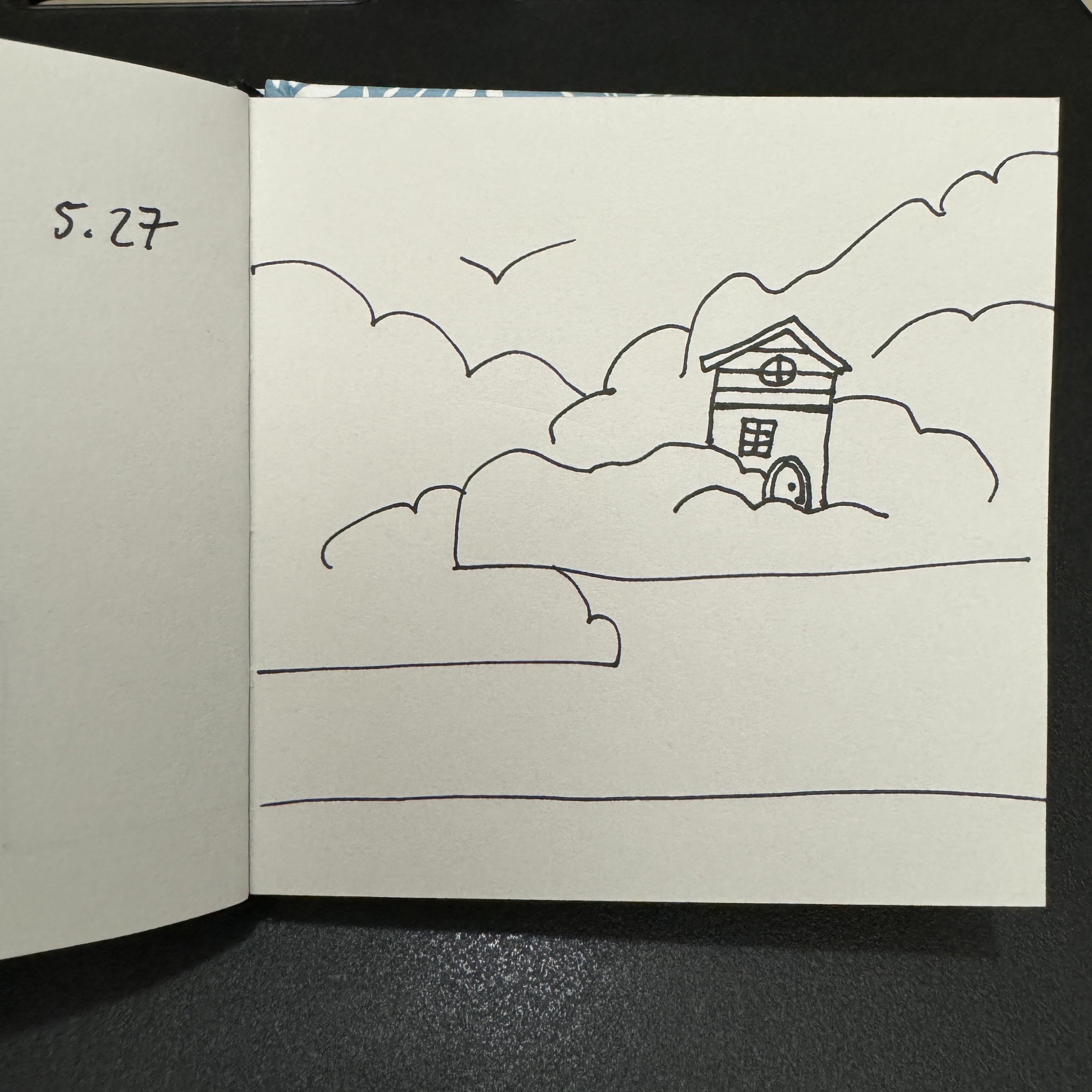 Little doodle house in the clouds.…