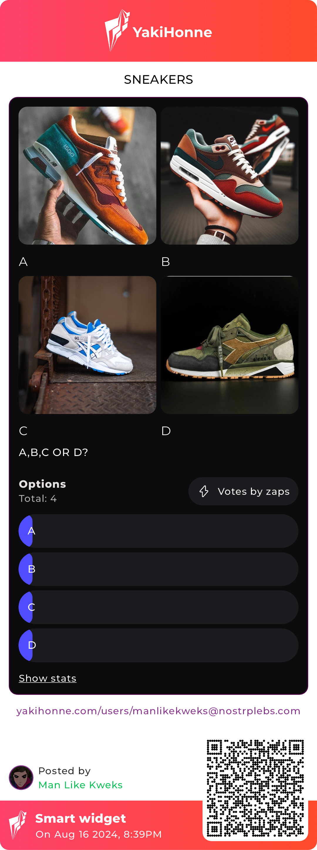 SNEAKER ZAP POLL