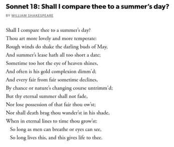 shakespere sonnet 18