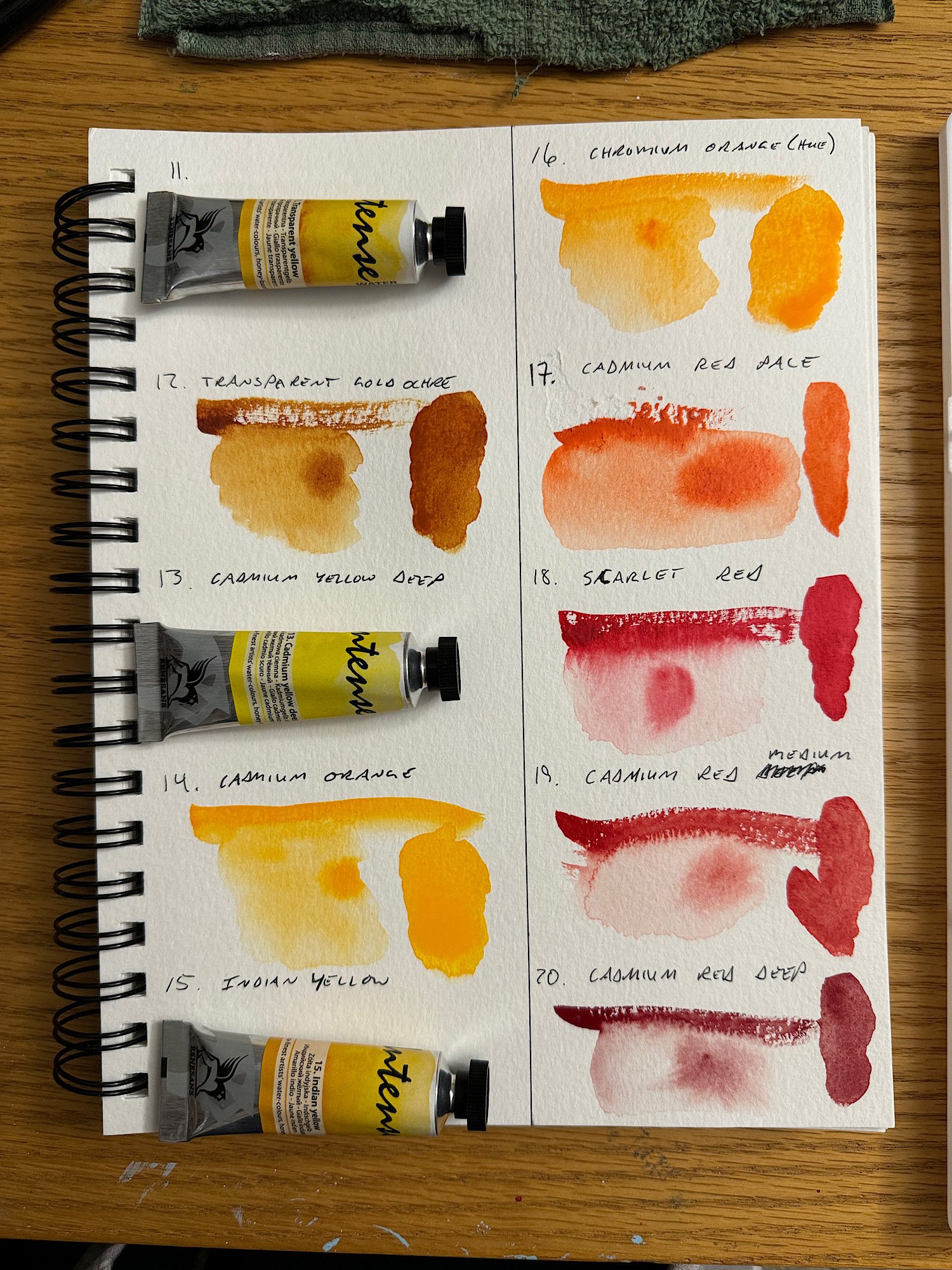 Today’s watercolor orange swatches:…