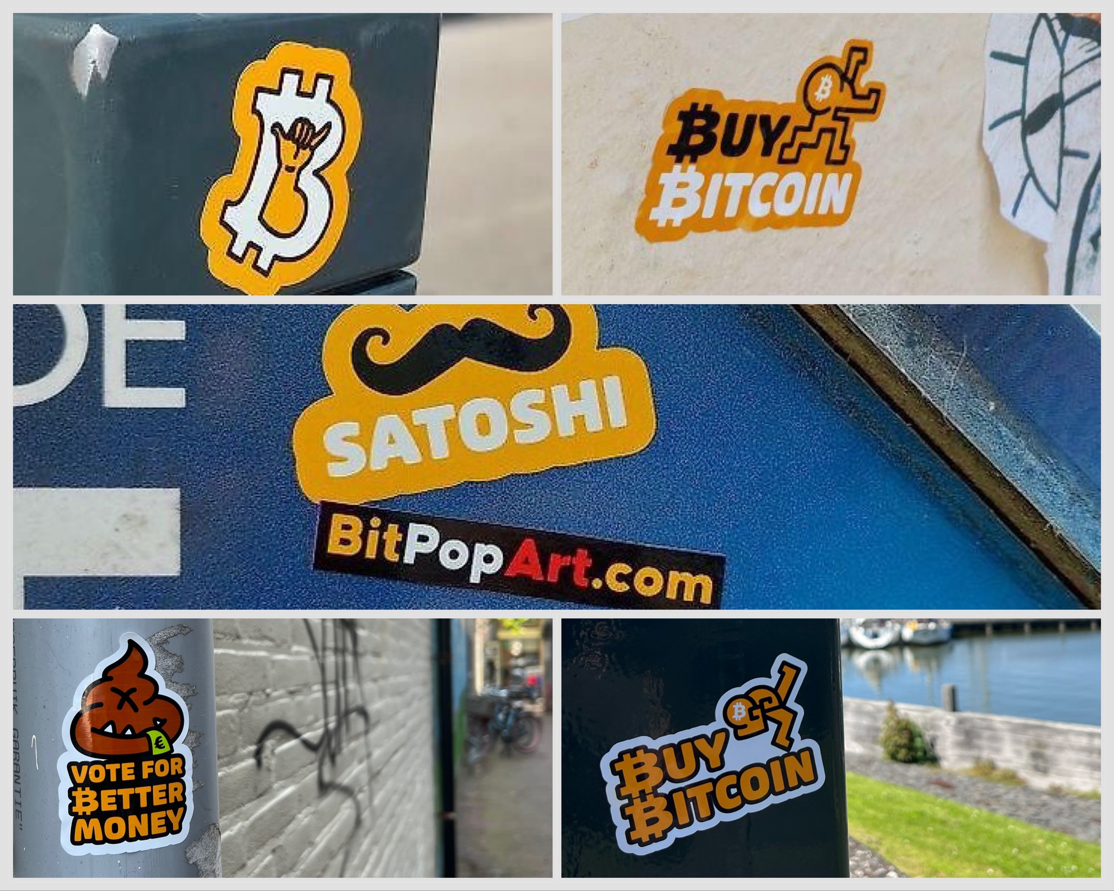 #Bitcoin Pop #Art stickers around the…