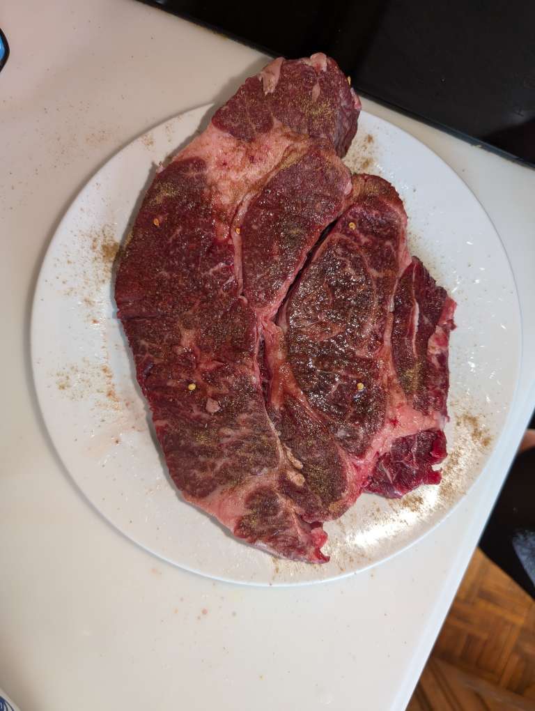 Prepping the Costco wagyu pot roast