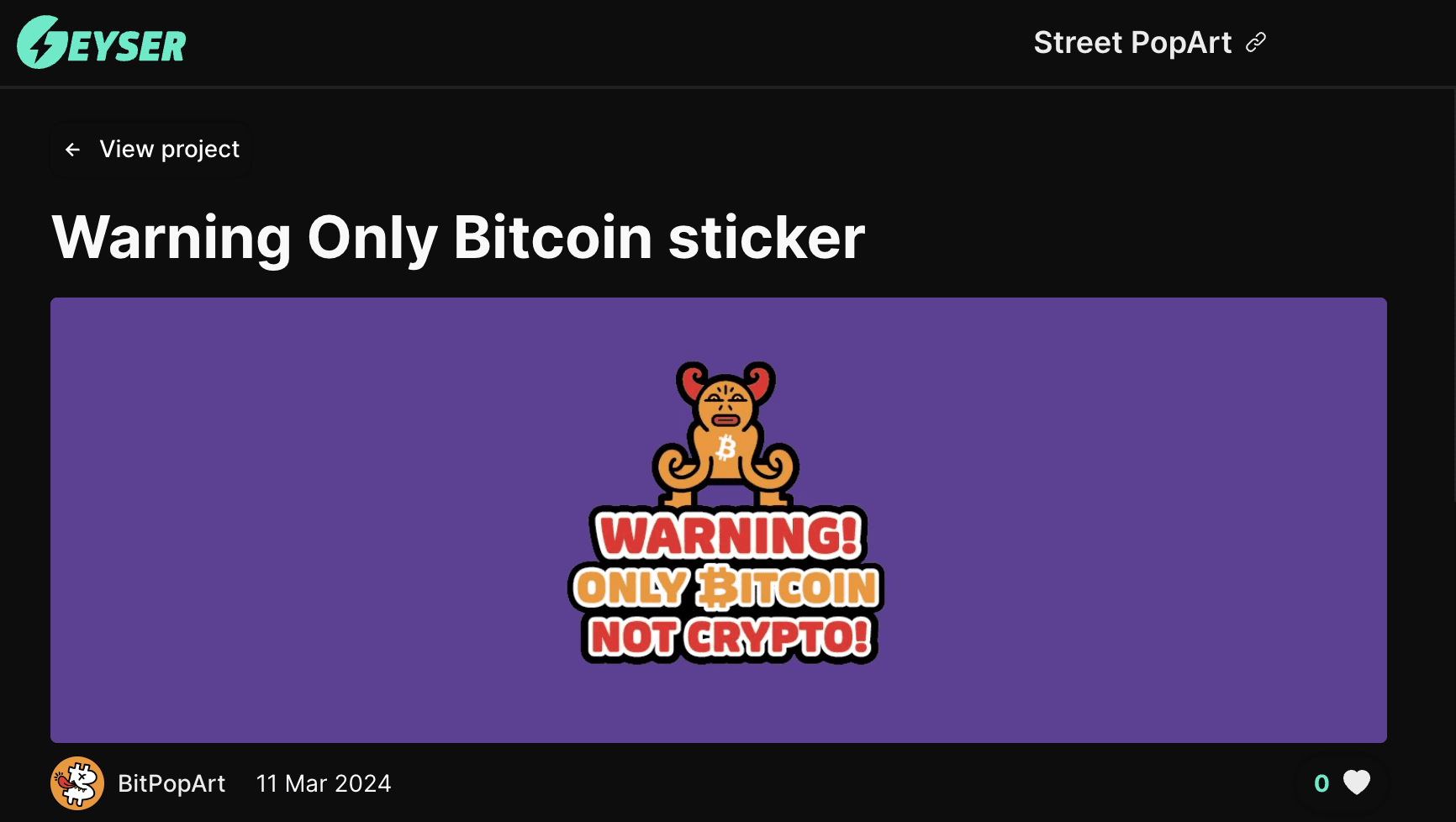 Find the warning only #bitcoin sticker…