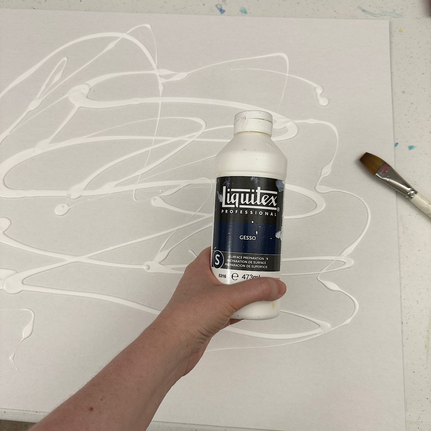 #artstr Friday night: adding gesso to…