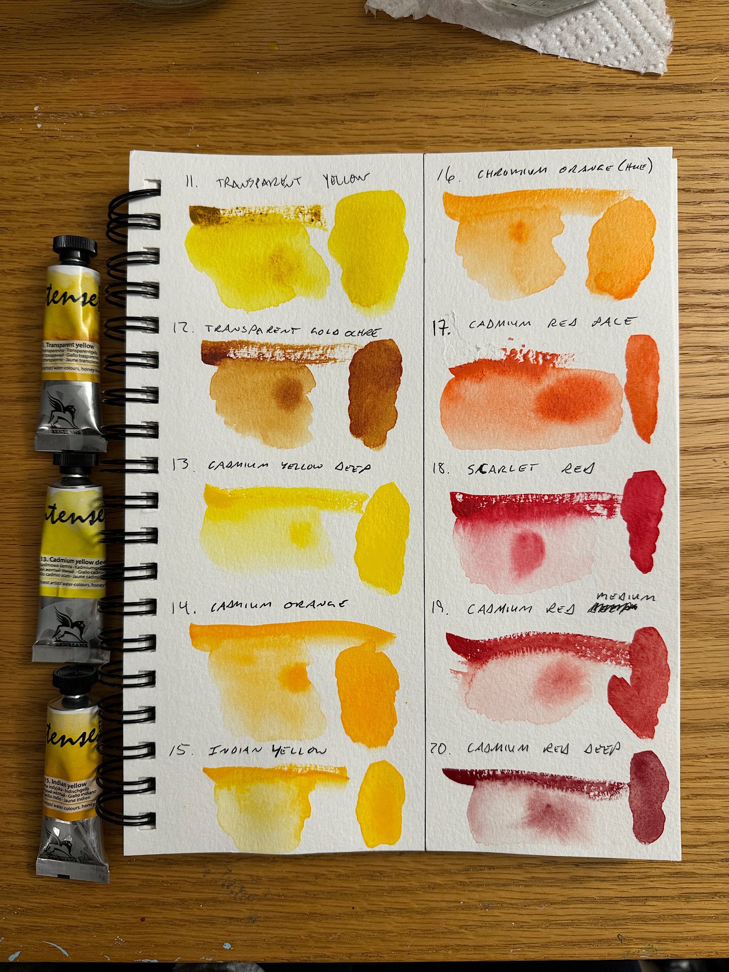 Swatched the 3 yellows to finish…