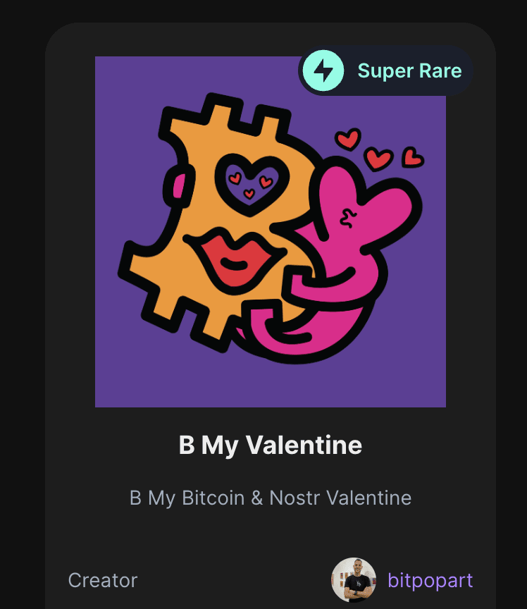 B My #Bitcoin Valentine 🧡💜