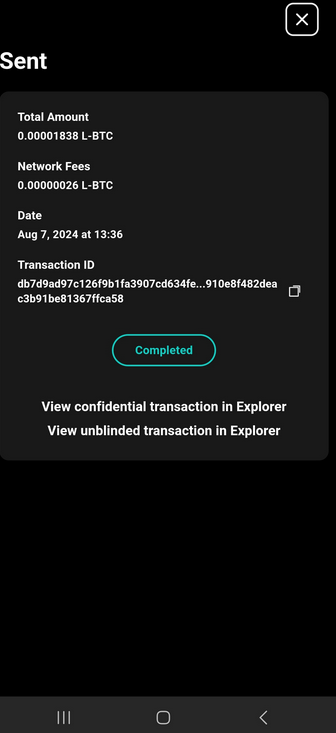 unblinded transaction button