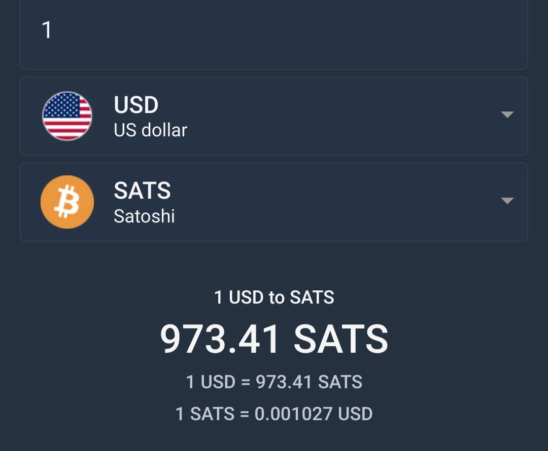 $1 = 973 sats