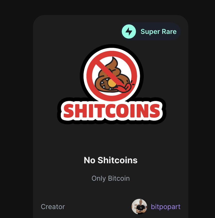 No Shitcoins Only #Bitcoin Badge